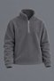 Men's Mock Neck Half-Zip Winter Charcoal Grey Fleece Sweatshirt