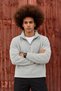Men's Relaxed-Fit Gray Fleece Sweatshirt with Zipper Collar and Boat Neck - 5