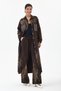 Women's Brown Italian 100% Cotton Velvet Zebra-Print Shirt Dress with Pants Velvet Set, Sizes 38–44
