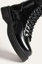 Women's Black Patent Leather Winter Boots with Thick Soles, Tr01Mk05C. - 7
