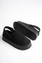 Women's Black Suede Winter Fur-Lined Slippers with Strap at the Back and 5 cm Thick Soles TR04MK06A - 6