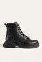 Women's Black Leather Winter Boots with Thick Soles, Everyday Style, Tr01Mk05E. - 2