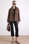 Oversized Short Coat with Mock Neck, BROWN 3203 - 6