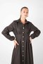 Modal Fabric Buttoned Dress - Brown - 3