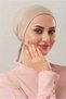 2 Pcs Hijab Stitched Combed Cotton Bonnet Non-Slip Cotton Bonnet -Beige -White - 2