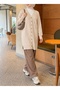 Knit Cardigan with Sleeve Details - 3176 - Cream - 2
