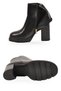Black Leather Zip-Up Boots with Fur-Lined Front for Heat-Retention 459205 - 5