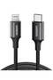 سلك شاحن يوجرين USB-C إلى آيفون بطول 1 م - أسود