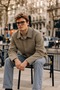 Men's Premium Beige Transitional Jacket with Cashmere Buttons - 5
