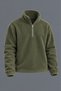 Men’s Mock Neck Half-Zip Winter Khaki Fleece Sweatshirt