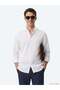 White Solid Regular-Fit Long-Sleeve Woven Casual Cotton Blend Shirt 10161121-500 - 4