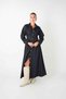 Modal Fabric Buttoned Dress - Dark Blue - 3