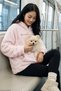 Pink Paw Knee-Length Pocketed Sweatshirt with Kangaroo Pocket, Zippered Pocket, and Wellsoft Knit Baby Carrier 8112