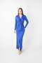 Modal Stone Fabric Dress with Knot Detail - Saks Blue