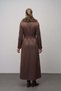 Removable-Fur-Trimmed Gabardine Suede Trench Coat, BROWN 6924 - 5