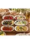 Handmade 15x7 cm Set of 6 Ceramic Breakfast Sauce Dishes and Cookie Dishes in a Boat Shape - 2