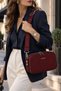 Suede Leather Women's Shoulder Bag and Crossbody Bag with Double Zippers, 16x24 cm - 5