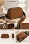 Suede Leather Women's Shoulder Bag and Crossbody Bag with Double Zippers, 16x24 cm - 2