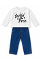 Boys' 3-Piece Fall Outfit Set: Star-Quilted Zipper Jacket and Jeans, Ages 1–3 - 4