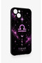 Libra-Themed Patterned Silicone Case Compatible with iPhone 14 Plus/15 Plus - 3