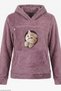 Taupe Color Mink Paw Pocketed Sweatshirt with Kangaroo Pocket, Zippered Pocket, and Wellsoft Knit Baby Carrier 8112 - 2