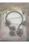 Bridal Tiara with Fabric Flowers and Zircon Stones - 3
