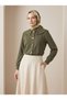 Shawl Collar Tunic with Pockets—Khaki