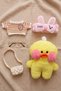 Lalafa Cute Duck Plush Toy with an Orange-Striped Sweater - 4