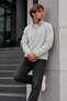 Men's Zip-Up Mock Neck Fleece-Lined Sweatshirt in Gray - 6