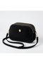 Women's Black Nubuck Shoulder Bag with 3 Compartments and Gold Accents—Casual Crisscross Straps Bag GEN01 - 5