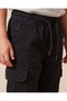 Boys Black Solid Cargo Trousers - 3