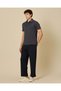 Men Navy Textured Polo Shirt - 5