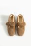 Mink Plush Winter Flat Sole Women's Ballerinas Ft3939 - 3