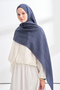 LIORA PATTERNED FLOOR-LENGTH COTTON SCARF - AVIATION BLUE