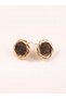 Gold Twisted Round Earrings - 3