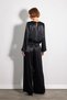 Wide-Leg Satin Evening Pants - Black - 7