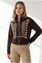 Women's Brown Sweatshirt with Button Accents and Zip Detail SWT-19000828 - 4