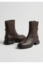 D26Kb-8460 Genuine Leather Boots with Rubber Back Detail and Zipper for Women