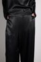 Wide-Leg Satin Evening Pants - Black - 6