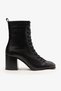 Bristol Black Leather Women's Heeled Boots