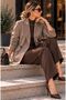 4S WOMEN Women's Double-Breasted Oversized Suede Jacket