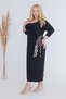 Women's Black Leopard-Print Tie-Detail Plus-Size Stretch Maxi Dress - 2