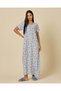Women Blue Floral Print Nightgown - 4