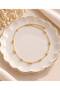 Gold-Colored Minimalist Women's Steel Necklace with Beaded Details - 2