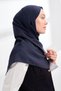 LIORA PATTERNED FLOOR-LENGTH COTTON SCARF - NAVY BLUE - 3