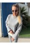 Women's fleece-lined winter tracksuit set, comfortable fit, crew neck sweatshirt and pants, two-piece set. - 5