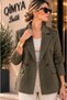 4S WOMEN Women's Double-Breasted Oversized Suede Jacket