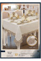 Handmade Angles Flora 17-Piece 8-Person 165 × 265 cm Cream-Gold Table Set HB006 - 2