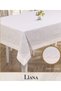 Linen Tablecloth 160x260 cm Lace Dining Tablecloth, Liana Model, Cream, HB006 - 3