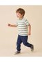 Boys White Striped T-Shirt - 2